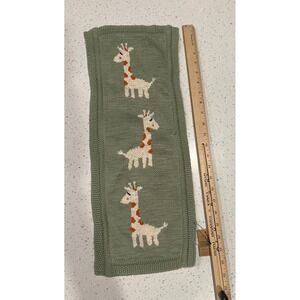 Creative Co-Op Giraffe Cotton Knit Burp Cloth Sage Green DF0773A NWT